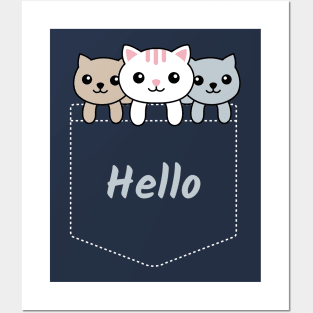 Hello Cute Kittens In Your Pocket Posters and Art